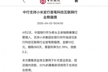 小米发行10亿元熊猫债上一年净利润115.32亿元