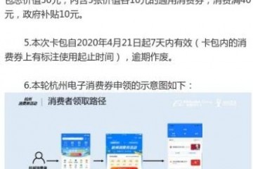 第五轮杭州消费券下周一发放共150万个卡包每个50元